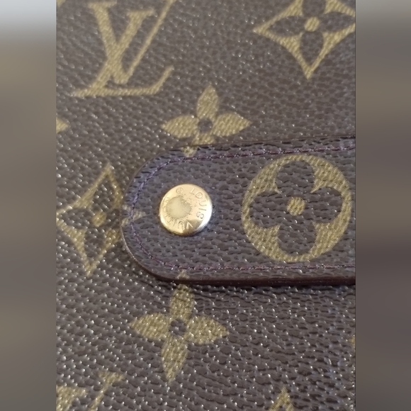 LOUIS VUITTON BROWN LEATHER MONOGRAM WALLET CLUTCH POCKETBOOK ~ AUTHENTIC - Picture 8 of 12